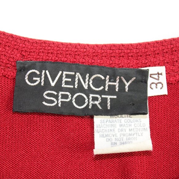 Givenchy Sport Vintage Cranberry Scarf Tie Long Sleeve Sweater Size 34 US Small - Picture 7 of 7